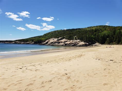 Sand Beach And Great Head Trail At Acadia National Park