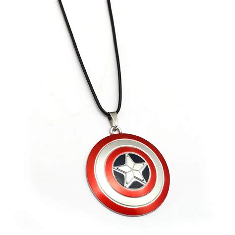 Captain America Necklace The Avengers Metal Pendant Rope Chain Choker