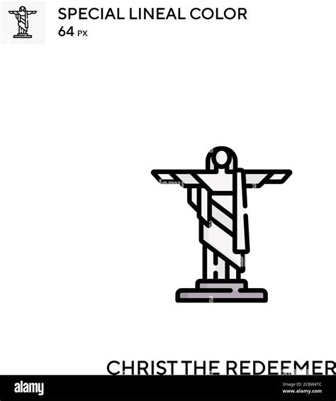 Cristo Redentor Icono De Vector De Color Lineal Especial Cristo El