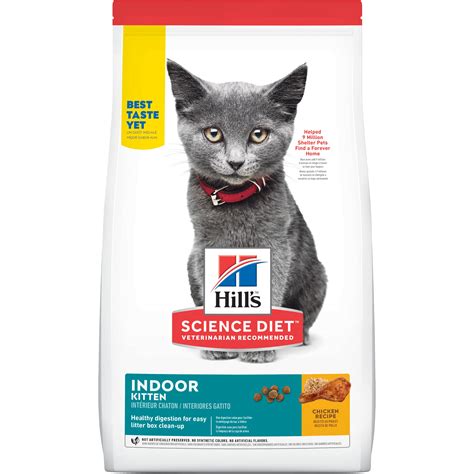 Hill's science diet dry cat food, adult, sensitive stomach & skin, chicken & rice recipe, 15.5 lb bag. Hill's Science Diet Kitten Indoor Chicken Recipe Dry Cat ...