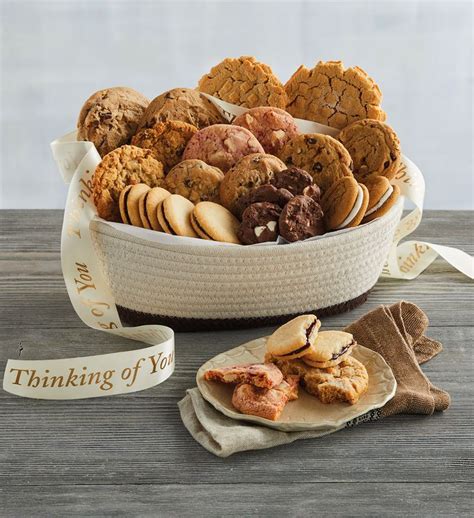 Nothing says thinking of you better than one of our amazing thinking of you gift basket or gift towers with one of your loved ones favorite items whether that's wine, chocolate, salty snacks, fruit or something else. Thinking of You Cookie Gift Basket | Harry & David