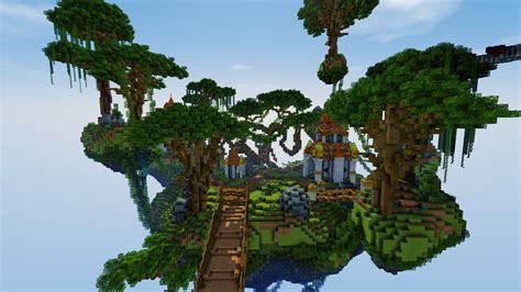 4 Flying Islands Spawn Minecraft Map
