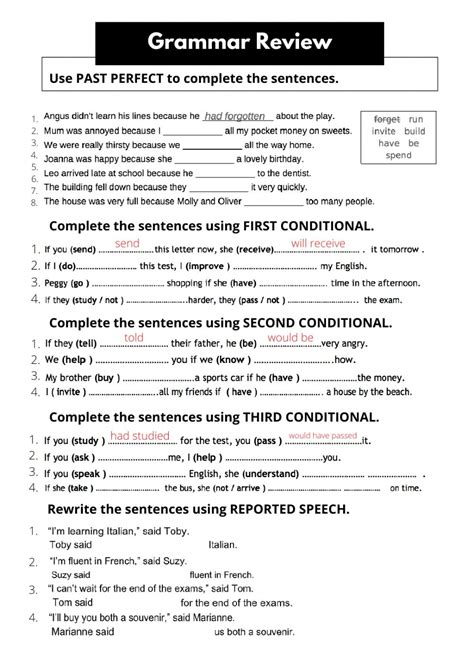 Grammar Review Worksheets Worksheet Printable Worksheets