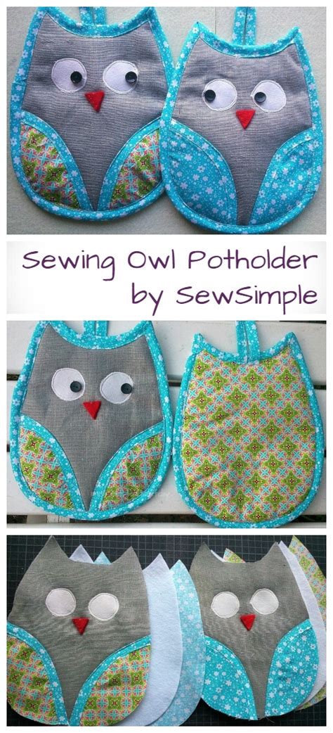 Diy Owl Potholder Free Sewing Patterns Video In 2021 Sewing Patterns Free Owl Sewing