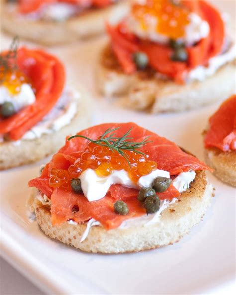 Caviar And Smoked Salmon Canapes Recipe Tatyanas Everyday Food