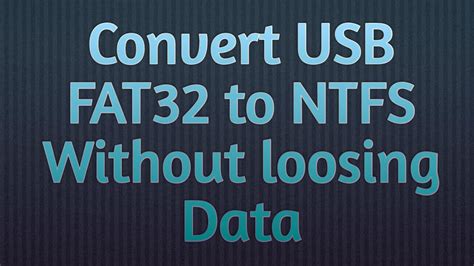 Convert Fat To Ntfs Without Losing Data Mac