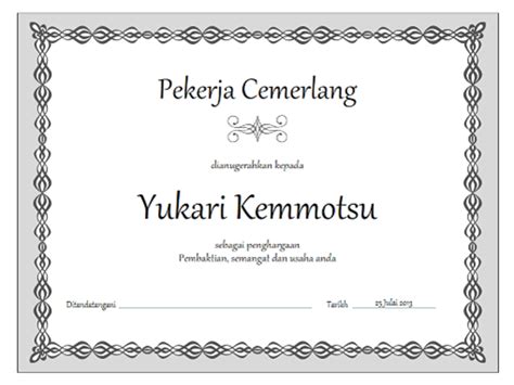 Oumh1103 ciri ciri graduan yang dikehendaki oleh majikan. Sijil, Pekerja cemerlang (reka bentuk rantaian kelabu ...