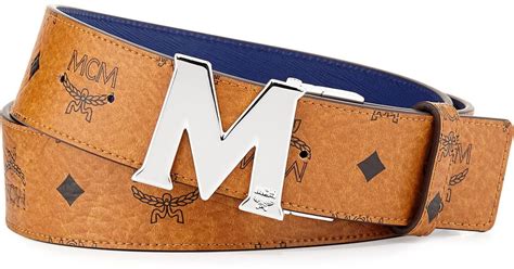 Lyst Mcm Reversible M Buckle Monogram Belt In Brown For Men