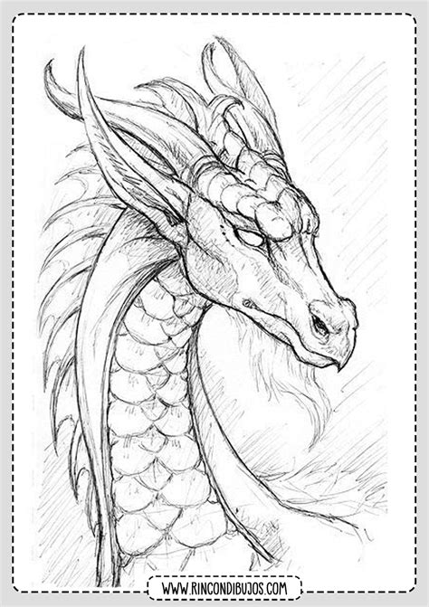 Cabeza De Dragon Para Colorear Rincon Dibujos Easy Pencil Drawings