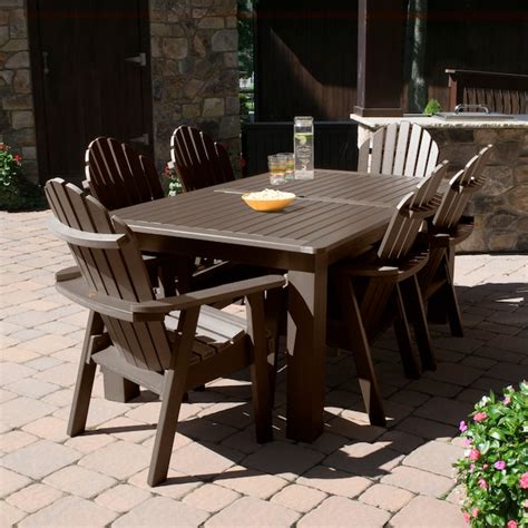 Highwood The Adirondack 7 Piece Brown Patio Dining Set In The Patio