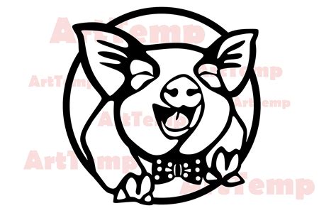 Pig Dxf Pig Head Svg Farm Animal Svg Silhouettes Dxf File Etsy Singapore