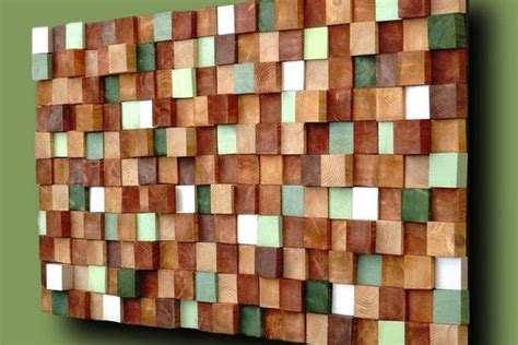 Rustic Modern Autumn Wood Wall Art Handmade With Real Wood Textured