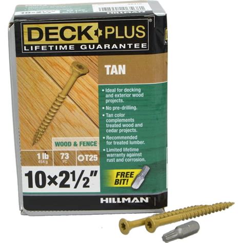 Deck Plus 48415 Exterior Tan Ceramic Wood Screws Self Drilling 10