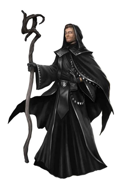 Male Human Evil Wizard Black Robes Pathfinder Pfrpg Dnd Dandd 35 5e 5th Ed D20 Fantasy Evil