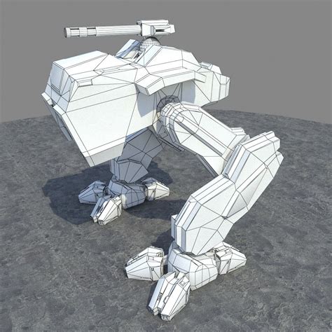 3d Model Low Poly Animated Mech Vr Ar Low Poly Rigged Animated