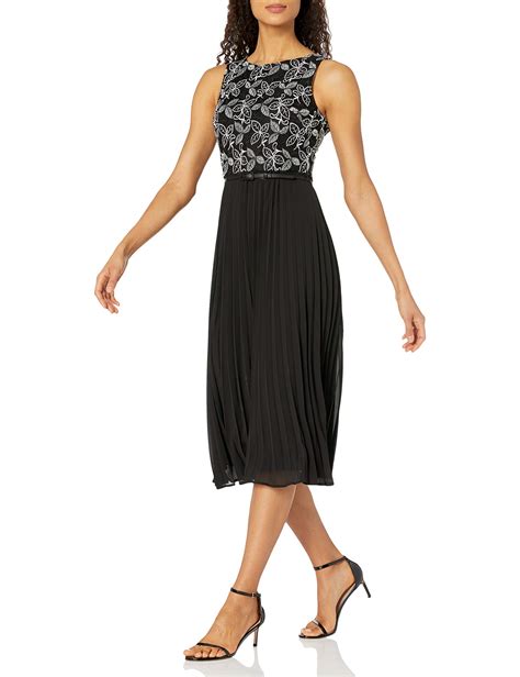 Jessica Howard Womens Sleeveless Dress With Accordian Pleats