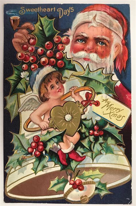 Antique Santa Claus Postcard Merry Christmas Sweetheart Days