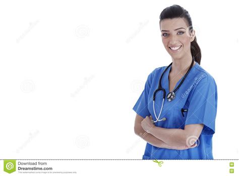 Young Confident Nurse Posing At The Camera Stock Image Image Of