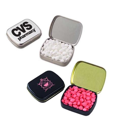 small hinged tin with mini mints promotional custom imprinted with logo 2 00 mint tins tin mini