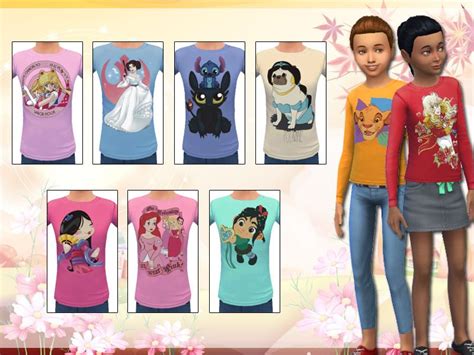 The Package Contains 9 Different Long Sleeve Tees For Your Sim Girls