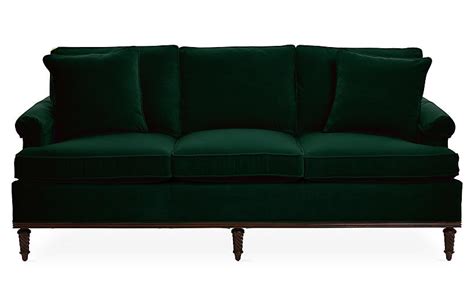 Garbo 85" Sofa - Emerald Velvet | Beige living rooms, Sofa, Green
