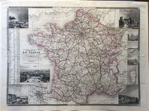 Nouvelle Carte Routière Des Postes De La France 18501855