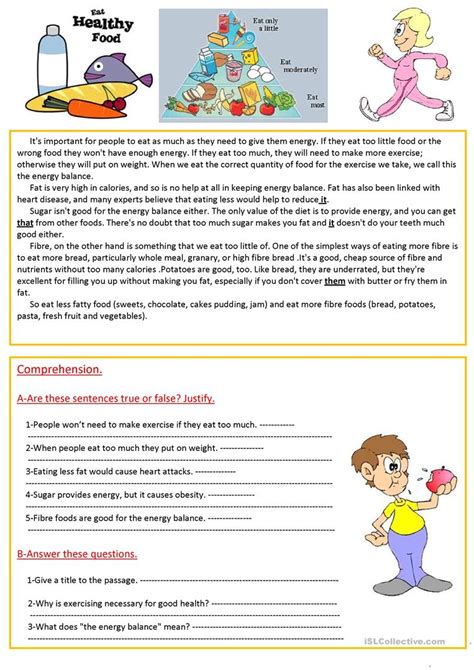 Healthy eating habits to make part of your life. Eat healthy food. worksheet - Free ESL printable ...
