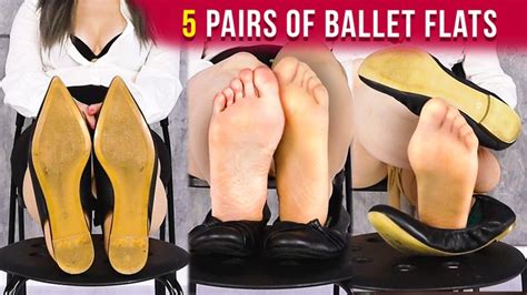5 Pairs Of Well Worn Ballet Flats Shoes Fetish Shoeplay Dangling House Of Era