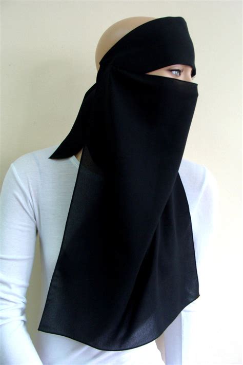 Niqabveil Noir Traditionnel Niqab Burqa Noire Hijab Noir Etsy