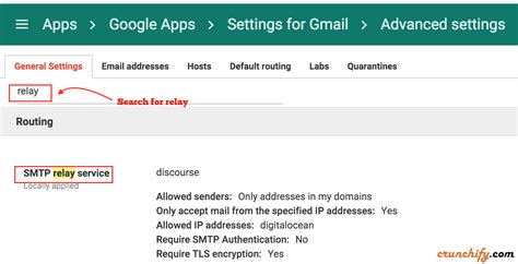 Can't send mail with gmail smtp server (in discourse) how to setup google app smtp relay service? How to setup email for Discourse Forum with Google Apps ...