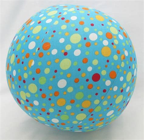 Fabric Balloon Cover Ball Toy Blue Orange Polka Dots