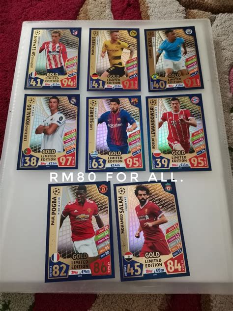 Match Attax Ucl 201718 Gold Limited Edition Full Set Hobbies And Toys