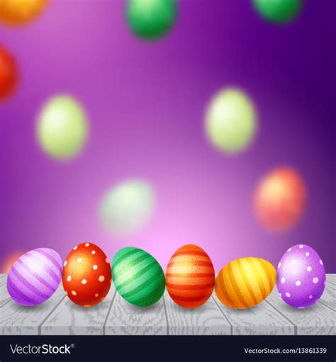 Colorful Easter Eggs Background Royalty Free Vector Image