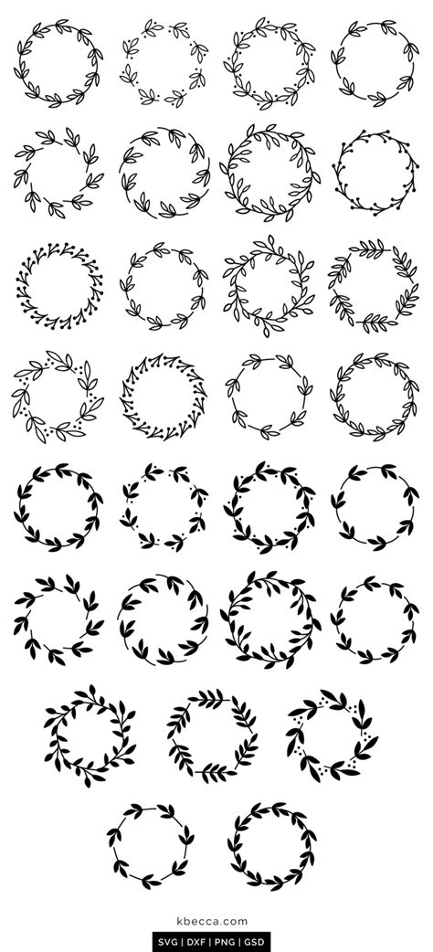 Leaf Wreath SVG Cut File & Clip Art Bundle