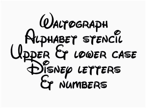 Disney Waltograph Stencil Font Full Alphabet Upper And Lower Etsy