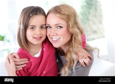 Portrait Of Happy Mother And Daughter Stock Photo Alamy