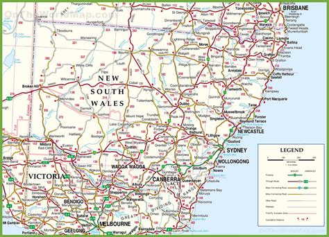 Large Detailed Map Of New South Wales With Cities And Towns Rv Travel