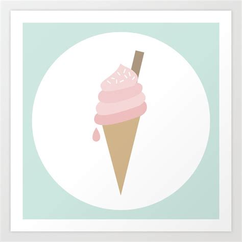 Pink Ice Cream Cone Art Print By Newburyboutique Society6