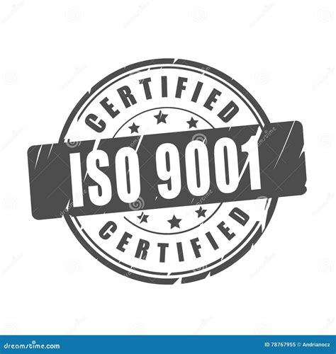 Iso 9001 Certified Sign Certification Stamp Vector Illustration
