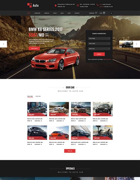 Auto Modern Car Rental Service Psd Website Templates Creative Market