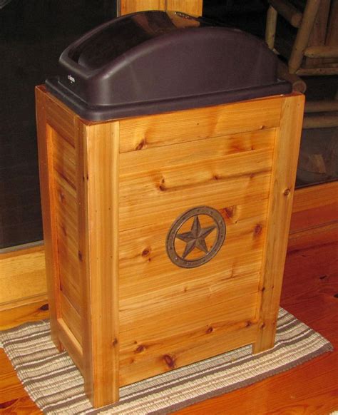 New rustic wood kitchen trash bin garbage can 30 gal cabin ... They vary in sizes with larger cans typically used in kitchens and smaller wastebaskets for.