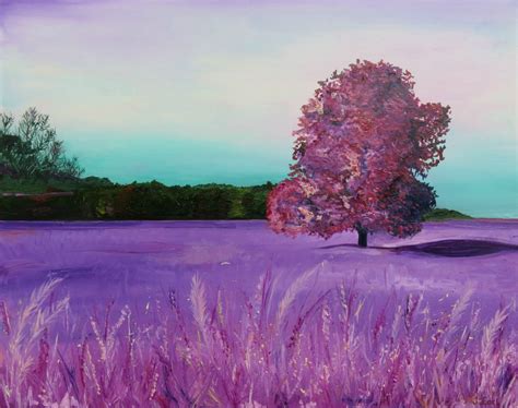 Purple Fields 2017 Oil Painting By Jo Earl Artfinder