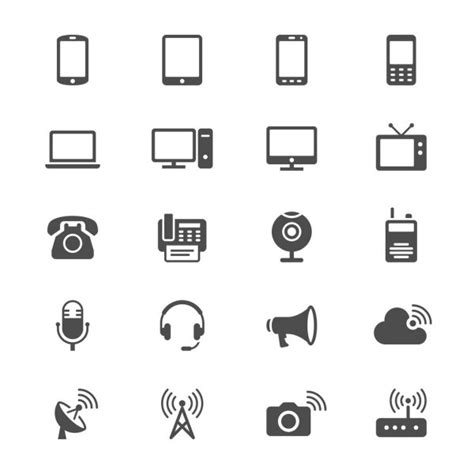 Communication Device Thin Icons Stock Vector Image By ©wonderfulpixel