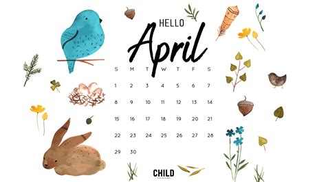 Free April Calendar Wallpaper