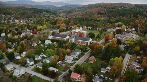 6k Stock Footage Aerial Video Orbiting Vermont College Of