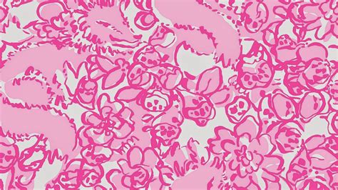 Pink Flowers Wolves Art Preppy Background Hd Preppy Wallpapers Hd