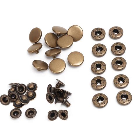 Spptty 10pcs 15mm Metal Press Stud Snap Button Fastener Clothes