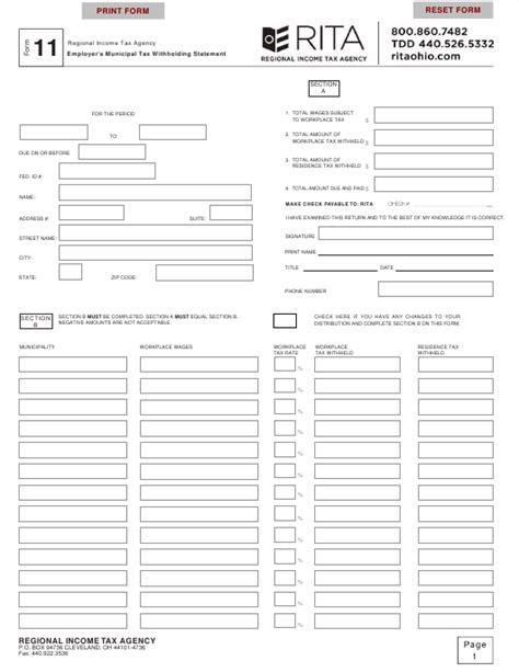Form 11 Fill Out Sign Online And Download Fillable Pdf Ohio