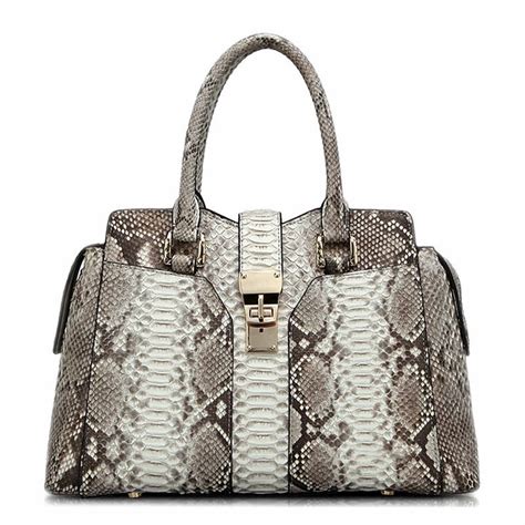 Stylish Snakeskin Top Handle Handbags For Women Snake Skin Handbag