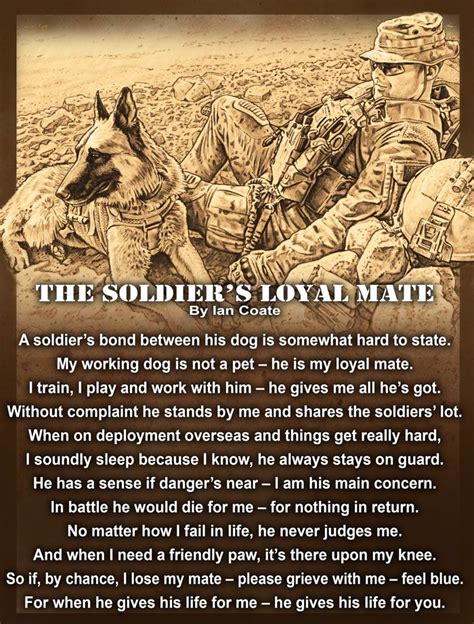 Military Working Dog Poem By Ian Coate Military Working Dogs